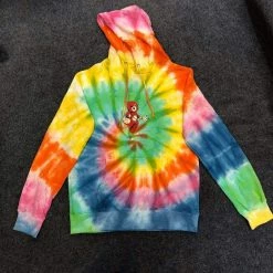 Streetgarm Travis Scott Astroworld Tour Skipping Bear Hoodie Tie Dye