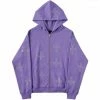 Streetgarm Unknown Cross Rhinestone Hoodie - Purple NEW