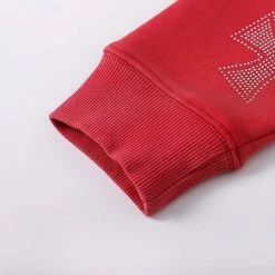 Streetgarm Unknown Cross Rhinestone Hoodie - Red NEW