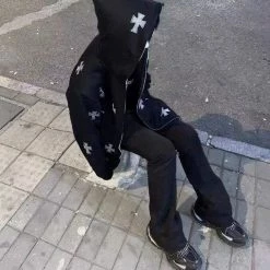 Streetgarm Unknown Cross Rhinestone Hoodie