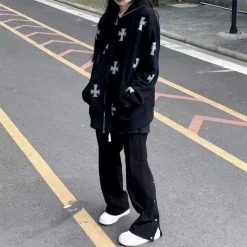 Streetgarm Unknown Cross Rhinestone Hoodie