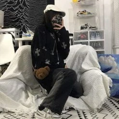 Streetgarm Unknown Cross Rhinestone Hoodie