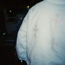 Flash Sale ✔️ Streetgarm Unknown Cross Rhinestone Hoodie - White 🤩 11 Streetgarm Unknown Cross Rhinestone Hoodie - White
