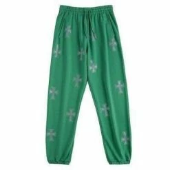 Streetgarm Unknown Cross Rhinestone Joggers - Green