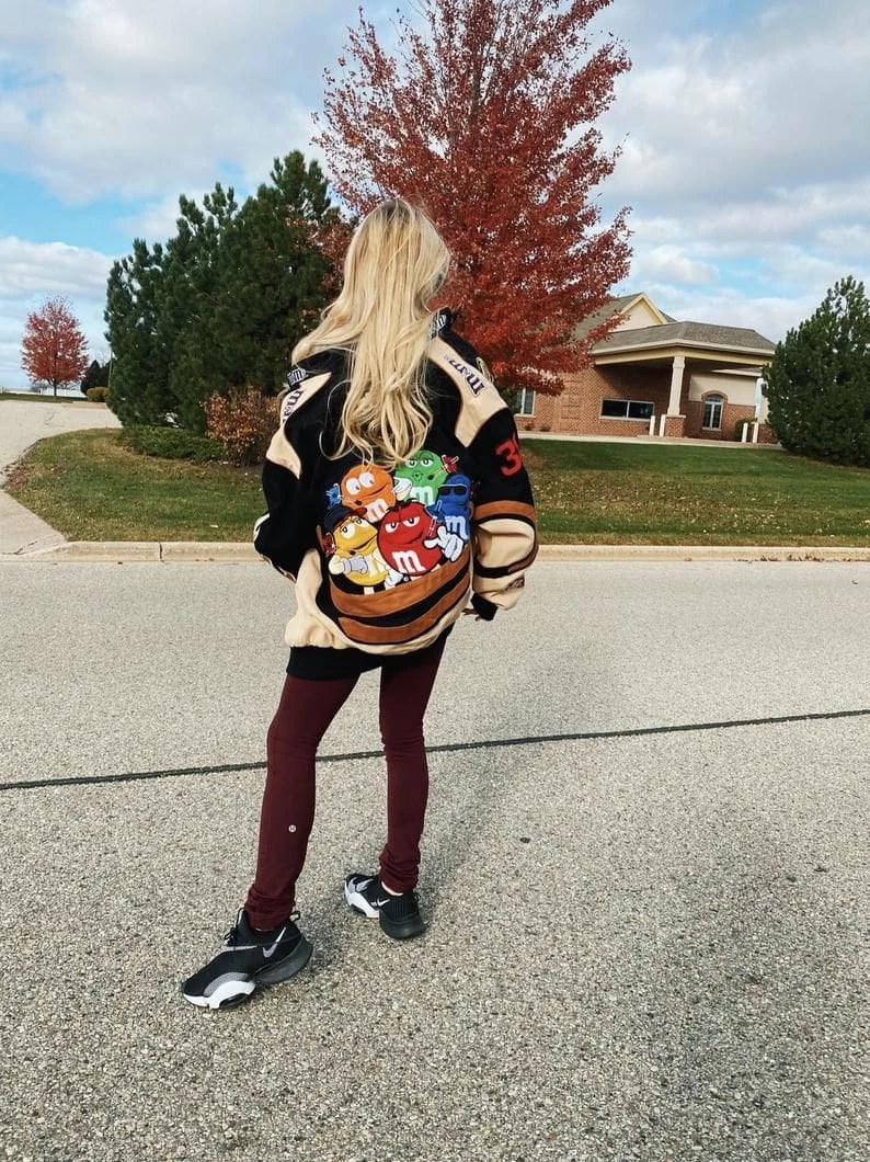 Wholesale 🤩 Streetgarm SALE Vintage M&Ms Racer Jacket 🎉 6 Streetgarm SALE Vintage M&Ms Racer Jacket