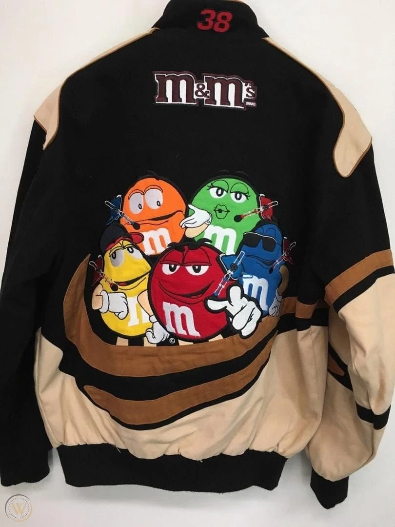 Wholesale 🤩 Streetgarm SALE Vintage M&Ms Racer Jacket 🎉 5 Streetgarm SALE Vintage M&Ms Racer Jacket