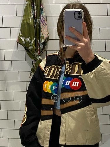 Wholesale 🤩 Streetgarm SALE Vintage M&Ms Racer Jacket 🎉 8 Streetgarm SALE Vintage M&Ms Racer Jacket