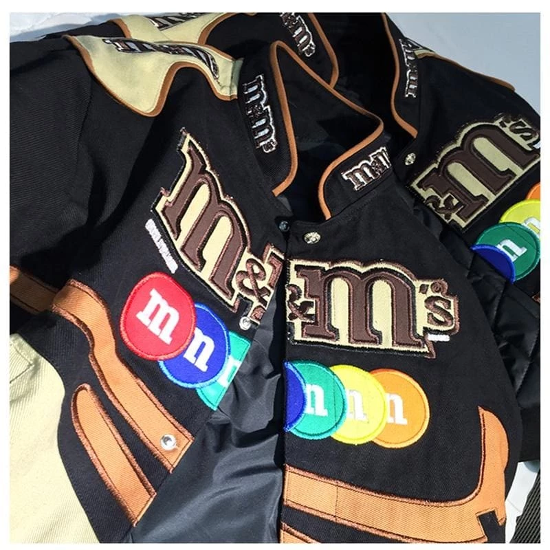 Wholesale 🤩 Streetgarm SALE Vintage M&Ms Racer Jacket 🎉 7 Streetgarm SALE Vintage M&Ms Racer Jacket