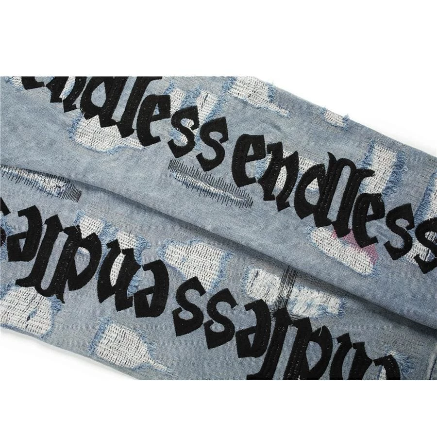 Coupon ๐ Streetgarm Vlone X Endless Distressed Denim ๐ Jeans NEW โค๏ธ 7 Streetgarm Vlone X Endless Distressed Denim Jeans NEW