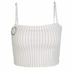 Streetgarm White Pin Stripe Crop Top NEW