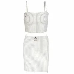 Streetgarm White Pin Stripe Crop Top NEW