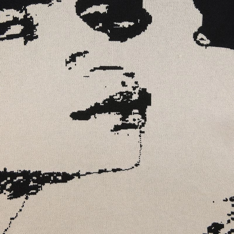 Wholesale 🌟 Streetgarm NEW Y2K Abstract Face Jumper 🎉 9 Streetgarm NEW Y2K Abstract Face Jumper