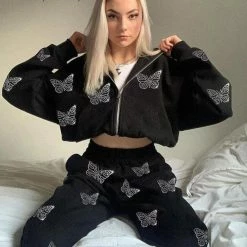 Buy ๐งจ Streetgarm Y2K Butterfly Rhinestone Zip Hoodie ๐ฅ 11 Streetgarm Y2K Butterfly Rhinestone Zip Hoodie