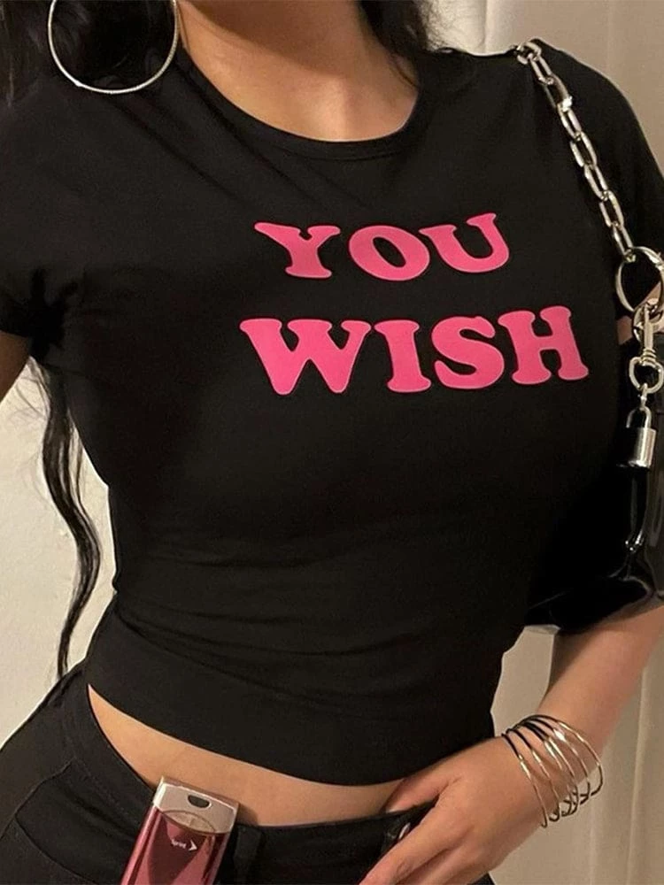 Coupon 🔔 Streetgarm NEW You Wish Y2K Crop Top 🎉 7 Streetgarm NEW You Wish Y2K Crop Top